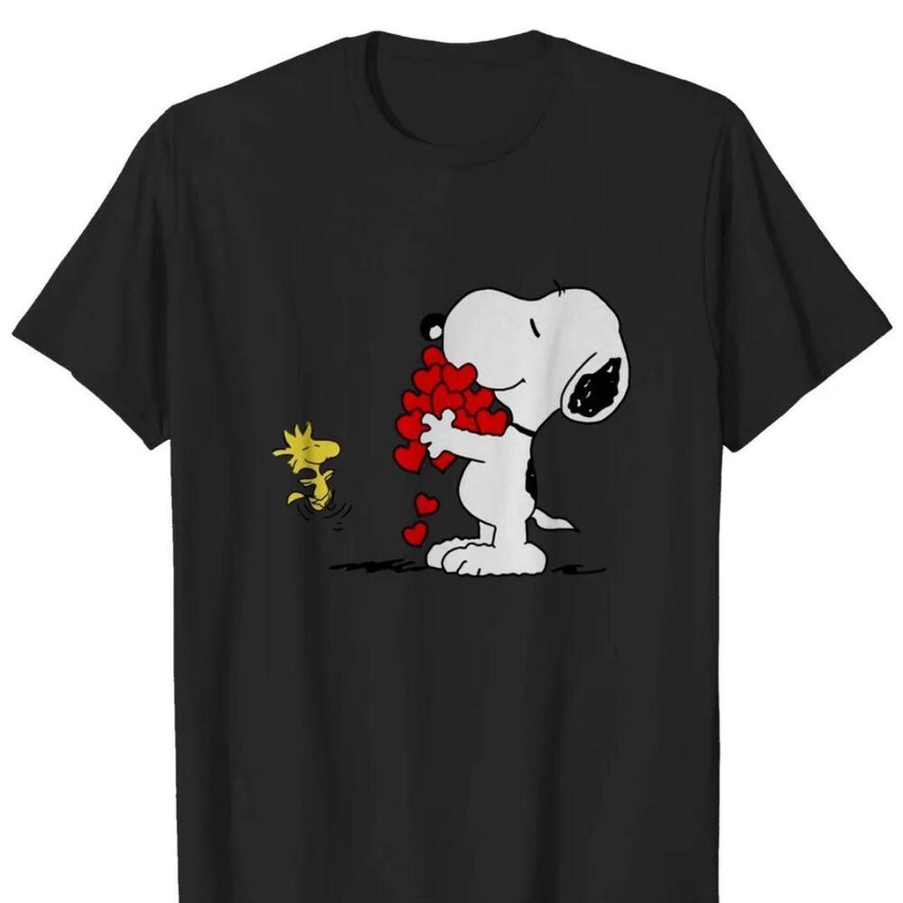 Black Snoopy Valentine_S Day T Shirt